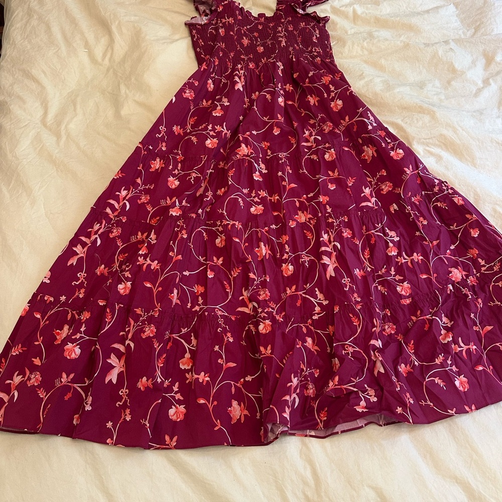 Floral Hill House Nap Dress like new in Burgundy and Pink